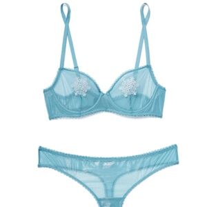 New in box 3 pc AdoreMe Lingerie set Winter Frost Alyshia Light Blue